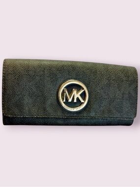 Michael Kors Fulton Flap Continental Carryall Wallet Black